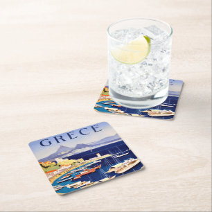 Athene Griekenland Vierkante Kartonnen Onderzetter