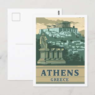 Athene Griekenland Vintage Beroemde Reisplaats Briefkaart