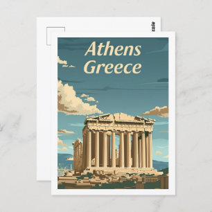 Athene Griekenland Vintage Beroemde Reisplaats Briefkaart