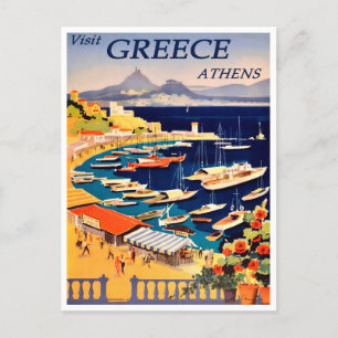Athene, Griekenland Vintage Travel Briefkaart