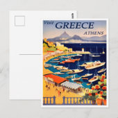 Athene, Griekenland Vintage Travel Briefkaart (Voorkant / Achterkant)