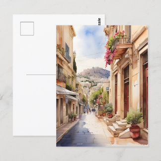 Athene Griekenland waterverf art Briefkaart