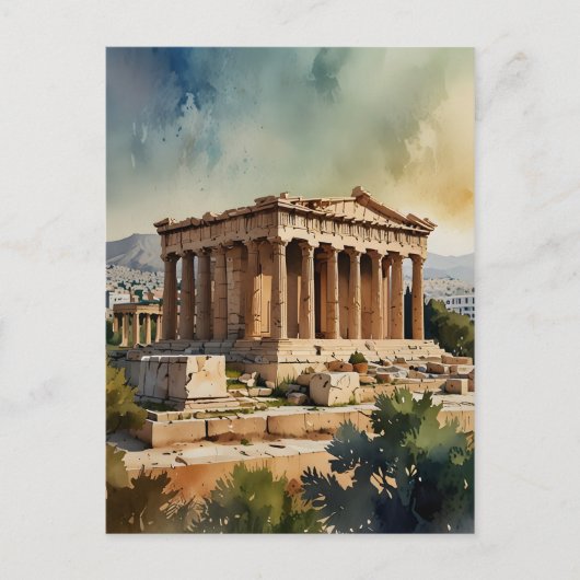 Athene Griekenland waterverf art Briefkaart (Voorkant)