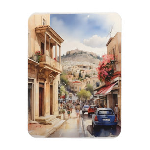 Athene Griekenland waterverf art Magneet