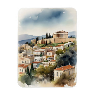 Athene Griekenland waterverf art Magneet