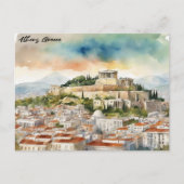 Athene Griekenland Waterverf schilderij Panorama U Briefkaart (Voorkant)