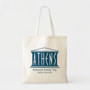 Athene Logo Typografie Family Trip naar Griekenlan Tote Bag