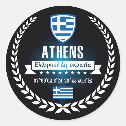 Athene Ronde Sticker (Voorkant)