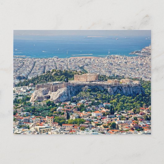 Athene van lycabettus hill briefkaart (Voorkant)