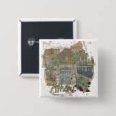 Athene Vierkante Button 5,1 Cm (Voorkant /achterkant)