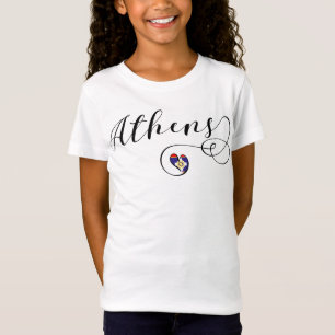 Athene vlag in Heart , Griekenland T-shirt