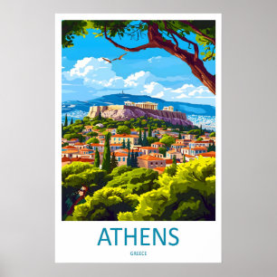 Athènes Affiche de voyage vintage Parc Ski Nationa