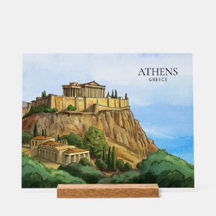 Athènes Grèce Aquarelle Vues historiques