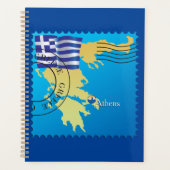 Athènes Grèce Horloge grecque Drapeau et carte (Devant)