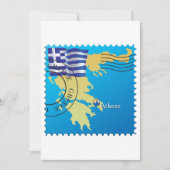 Athènes Grèce Horloge grecque Drapeau et carte (Devant)