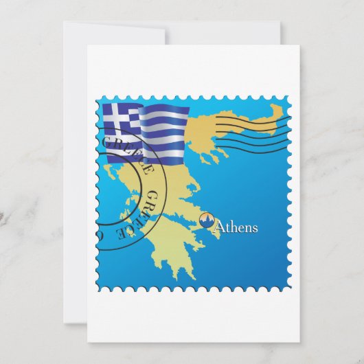 Athènes Grèce Horloge grecque Drapeau et carte (Devant)
