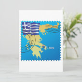 Athènes Grèce Horloge grecque Drapeau et carte (Debout devant)