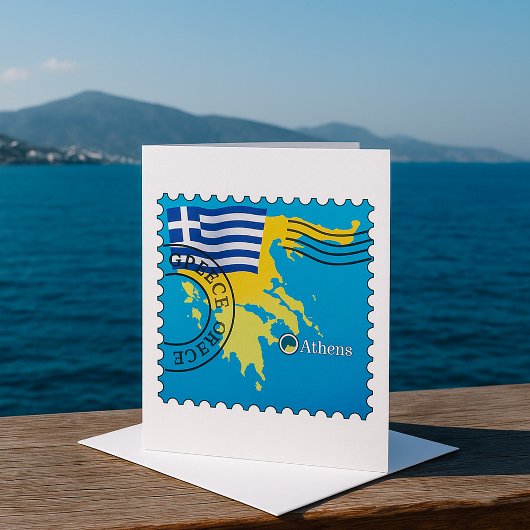 Athènes Grèce Horloge grecque Drapeau et carte