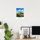 Athènes Impression sur toile Athènes Grèce Décorat (Bureau à domicile)