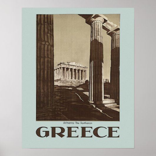 Athènes : Poster Vintage voyage du Parthenon GREEC (Devant)