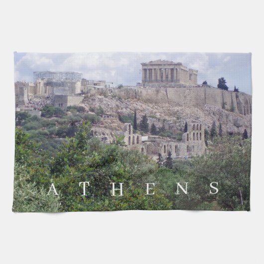 Athens Acropolis vue thé serviette (Horizontal)