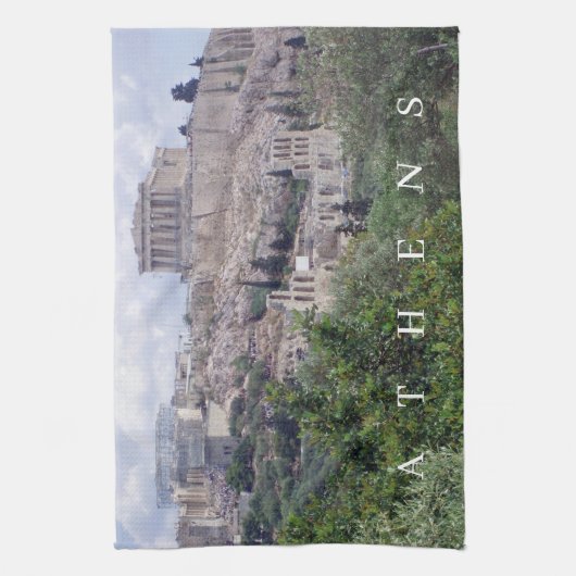 Athens Acropolis vue thé serviette (Vertical)