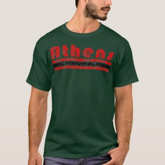 Athens Georgia Retro Three Stripe Weathered Vintag T-shirt