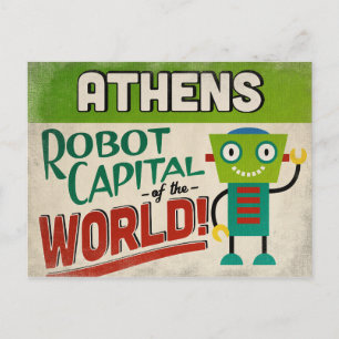 Athens Georgia Robot - Funny  Briefkaart