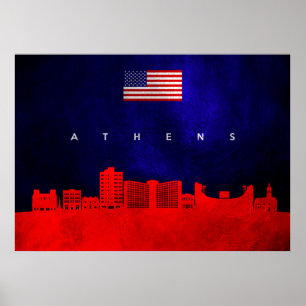 Athens Georgia Skyline Poster