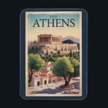 Athens Grèce Illustration Voyage Art Vintage<br><div class="desc">Athènes design de voyage vectoriel rétro. La ville est encore dominée par des monuments du Vème siècle avant JC,  dont l'Acropole,  une citadelle au sommet d'une colline surmontée de bâtiments anciens comme le temple colonné du Parthénon.</div>