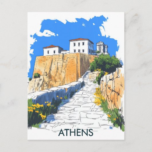 Athens Greece Travel Briefkaart (Voorkant)