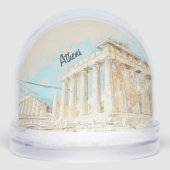 Athens Greece Travel Snow Globe – Ancient City Lan Sneeuwbol (Voorkant)