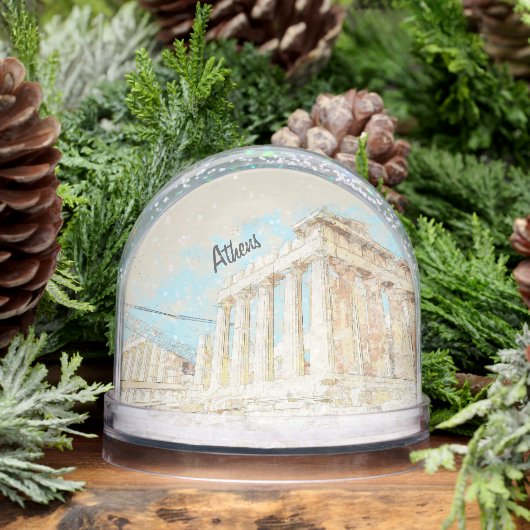 Athens Greece Travel Snow Globe – Ancient City Lan Sneeuwbol (Winter)