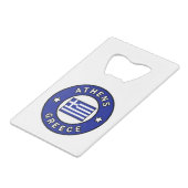 Athens Griekenland Kredietkaart Flessenopener (Voorkant Gekanteld)