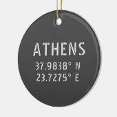 Athens Griekenland Latitude Longitude Keramisch Ornament (Links)