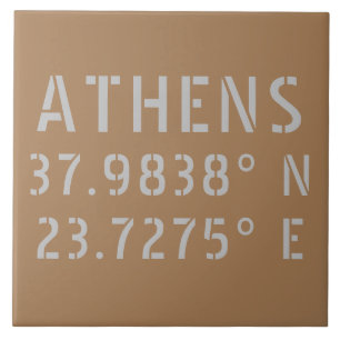 Athens Griekenland Latitude Longitude   Tegeltje