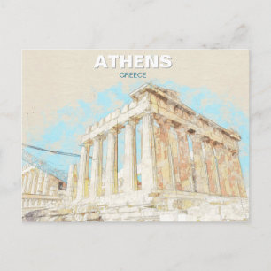 Athens Griekenland – Oude Stad Reis Souvenir Briefkaart
