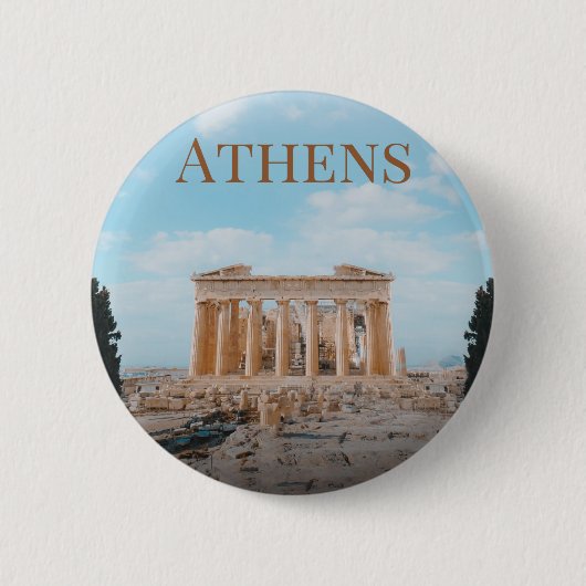 Athens Griekenland Ronde Button 5,7 Cm (Voorkant)