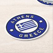 Athens Griekenland Ronde Kartonnen Onderzetter (Gebogen)