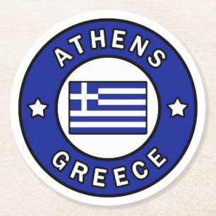 Athens Griekenland Ronde Kartonnen Onderzetter
