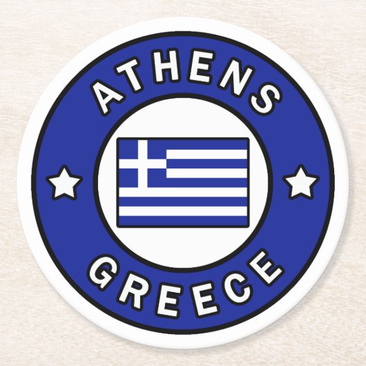 Athens Griekenland Ronde Kartonnen Onderzetter (Voorkant)