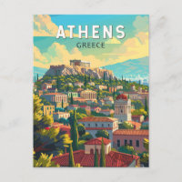 Athens Griekenland Travel Art Vintage