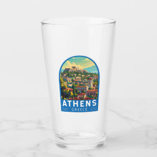 Athens Griekenland Travel Art Vintage Glas