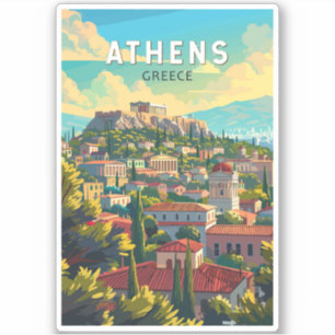 Athens Griekenland Travel Art Vintage Sticker