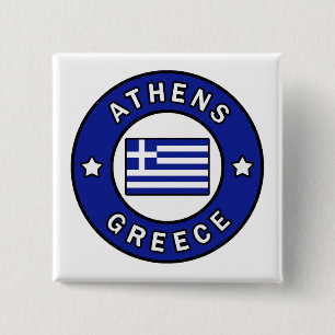 Athens Griekenland Vierkante Button 5,1 Cm