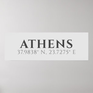 Athens Latitude-lengte Poster