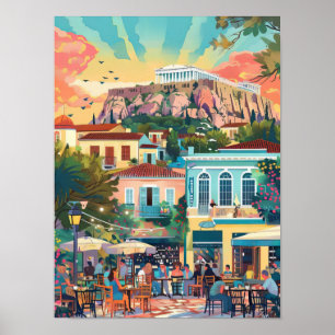 Athens Print Athens Illustratie Griekenland Reis P