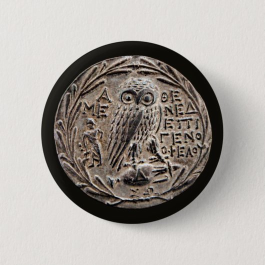 Athens Silver Tetradrachme Ronde Button 5,7 Cm (Voorkant)