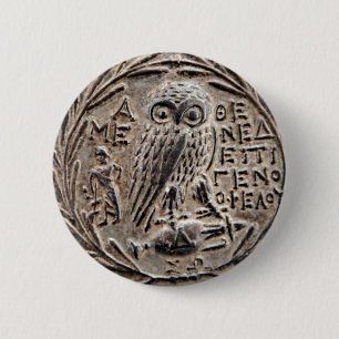 Athens Silver Tetradrachme Ronde Button 5,7 Cm