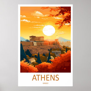 Athens Vintage Reisposter Ski Nationaal Park Poster